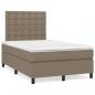 Preview: ARDEBO.de - Boxspringbett mit Matratze Taupe 120x190 cm Stoff