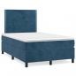 Preview: ARDEBO.de - Boxspringbett mit Matratze Dunkelblau 120x190 cm Samt