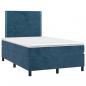 Preview: Boxspringbett mit Matratze Dunkelblau 120x190 cm Samt