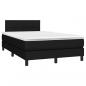 Preview: Boxspringbett mit Matratze & LED Schwarz 120x190 cm Stoff