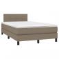 Preview: Boxspringbett mit Matratze & LED Taupe 120x190 cm Stoff