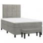 Preview: Boxspringbett mit Matratze Hellgrau 120x190 cm Samt