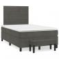 Preview: ARDEBO.de - Boxspringbett mit Matratze Dunkelgrau 120x190 cm Samt