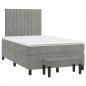 Preview: Boxspringbett mit Matratze Hellgrau 120x190 cm Samt