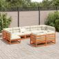 Preview: 9-tlg. Garten-Sofagarnitur Wachsbraun Massivholz Kiefer