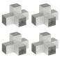 Preview: ARDEBO.de - Pfostenverbinder 4 Stk. X-Form Verzinktes Metall 101 x 101 mm