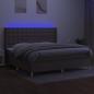 Preview: Boxspringbett mit Matratze & LED Taupe 200x200 cm Stoff