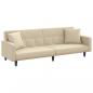 Preview: Schlafsofa mit Kissen Creme Stoff