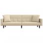 Preview: Schlafsofa mit Kissen Creme Stoff