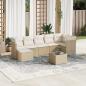 Preview: ARDEBO.de - 8-tlg. Garten-Sofagarnitur mit Kissen Beige Poly Rattan