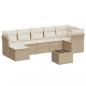 Preview: 8-tlg. Garten-Sofagarnitur mit Kissen Beige Poly Rattan