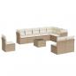 Preview: 11-tlg. Garten-Sofagarnitur mit Kissen Beige Poly Rattan