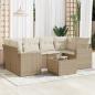 Preview: ARDEBO.de - 7-tlg. Garten-Sofagarnitur mit Kissen Beige Poly Rattan