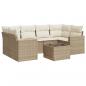 Preview: 7-tlg. Garten-Sofagarnitur mit Kissen Beige Poly Rattan