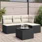 Preview: ARDEBO.de - 5-tlg. Garten-Sofagarnitur mit Kissen Schwarz Poly Rattan