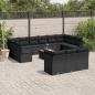 Preview: ARDEBO.de - 14-tlg. Garten-Sofagarnitur mit Kissen Schwarz Poly Rattan