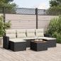 Preview: ARDEBO.de - 7-tlg. Garten-Sofagarnitur mit Kissen Schwarz Poly Rattan