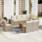 Preview: ARDEBO.de - 9-tlg. Garten-Sofagarnitur mit Kissen Beige Poly Rattan