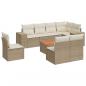 Preview: 9-tlg. Garten-Sofagarnitur mit Kissen Beige Poly Rattan