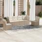 Preview: ARDEBO.de - 6-tlg. Garten-Sofagarnitur mit Kissen Beige Poly Rattan