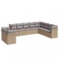 Preview: 10-tlg. Garten-Sofagarnitur mit Kissen Beige Poly Rattan