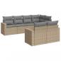 Preview: 7-tlg. Garten-Sofagarnitur mit Kissen Beige Poly Rattan