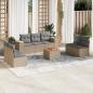 Preview: ARDEBO.de - 8-tlg. Garten-Sofagarnitur mit Kissen Beige Poly Rattan