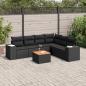 Preview: ARDEBO.de - 7-tlg. Garten-Sofagarnitur mit Kissen Schwarz Poly Rattan