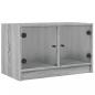 Preview: TV-Schrank mit Glastüren Grau Sonoma 68x37x42 cm