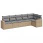 Preview: 6-tlg. Garten-Sofagarnitur mit Kissen Beige Poly Rattan