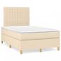 Preview: ARDEBO.de - Boxspringbett mit Matratze & LED Creme 120x190 cm Stoff