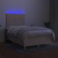 Preview: Boxspringbett mit Matratze & LED Creme 120x190 cm Stoff