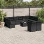 Preview: ARDEBO.de - 13-tlg. Garten-Sofagarnitur mit Kissen Schwarz Poly Rattan