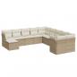 Preview: 11-tlg. Garten-Sofagarnitur mit Kissen Beige Poly Rattan