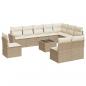 Preview: 11-tlg. Garten-Sofagarnitur mit Kissen Beige Poly Rattan