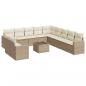 Preview: 12-tlg. Garten-Sofagarnitur mit Kissen Beige Poly Rattan