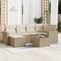 Preview: ARDEBO.de - 7-tlg. Garten-Sofagarnitur mit Kissen Beige Poly Rattan