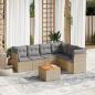 Preview: ARDEBO.de - 7-tlg. Garten-Sofagarnitur mit Kissen Beige Poly Rattan