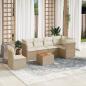 Preview: ARDEBO.de - 7-tlg. Garten-Sofagarnitur mit Kissen Beige Poly Rattan