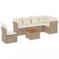 Preview: 7-tlg. Garten-Sofagarnitur mit Kissen Beige Poly Rattan