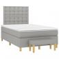 Preview: ARDEBO.de - Boxspringbett mit Matratze Hellgrau 120x190 cm Stoff