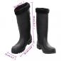 Preview: Gummistiefel mit Herausnehmbarem Innenfutter Schwarz Gr. 44 PVC