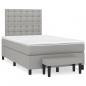 Preview: ARDEBO.de - Boxspringbett mit Matratze Hellgrau 120x190 cm Stoff