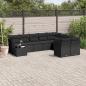 Preview: ARDEBO.de - 10-tlg. Garten-Sofagarnitur mit Kissen Schwarz Poly Rattan