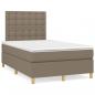 Preview: ARDEBO.de - Boxspringbett mit Matratze & LED Taupe 120x190 cm Stoff