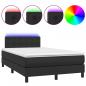 Preview: Boxspringbett mit Matratze & LED Schwarz 120x190 cm Kunstleder