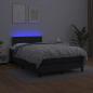 Preview: Boxspringbett mit Matratze & LED Schwarz 120x190 cm Kunstleder