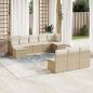 Preview: ARDEBO.de - 10-tlg. Garten-Sofagarnitur mit Kissen Beige Poly Rattan