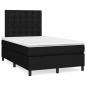 Preview: ARDEBO.de - Boxspringbett mit Matratze & LED Schwarz 120x190 cm Stoff