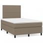 Preview: ARDEBO.de - Boxspringbett mit Matratze Taupe 120x190 cm Stoff